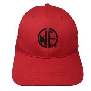 WE Logo Strapback Hat Red One Size Adjustable Embroidered Vent Holes